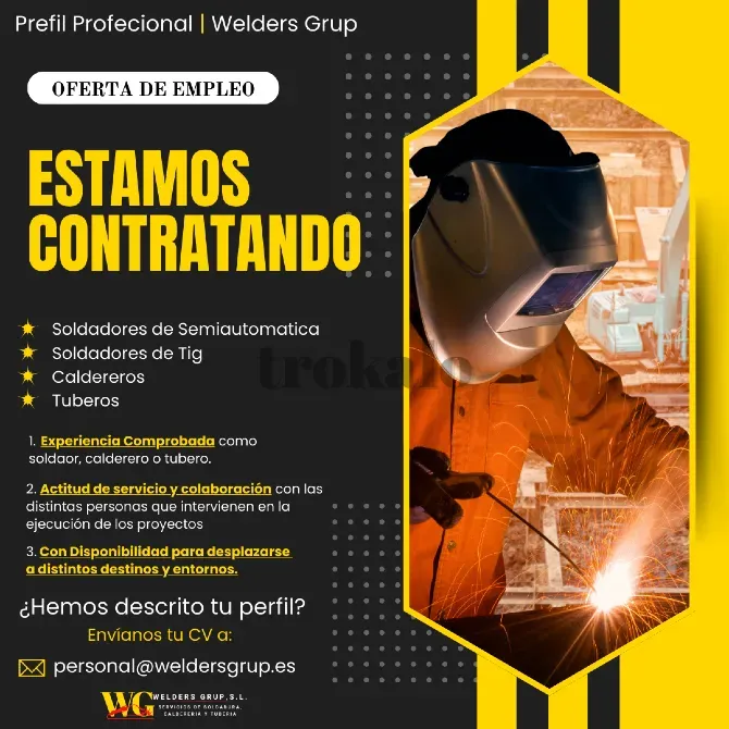 Buscamos 3 soldadores con más de 5 años de experiencia Bilbao - foto 1