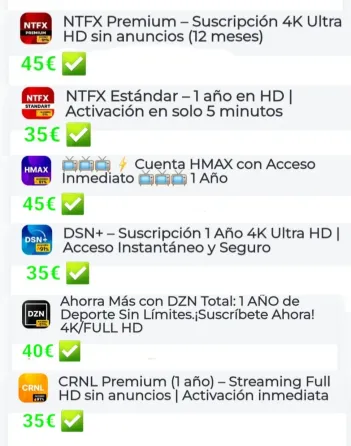 Cuentas Stream Baratas Madrid