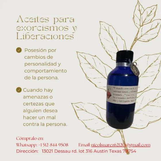 Aceites, Sal y Agua Bendecidos Para Exorcismos y Liberaciones Sevilla