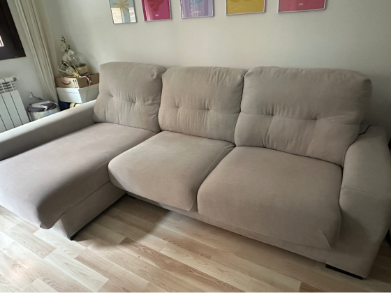 Sofá Chaislongue 3 Plazas Gris Madrid