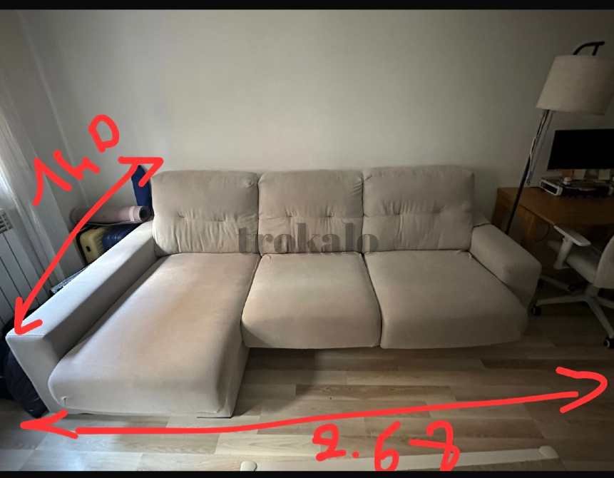 Sofá Chaislongue 3 Plazas Gris Madrid - foto 1