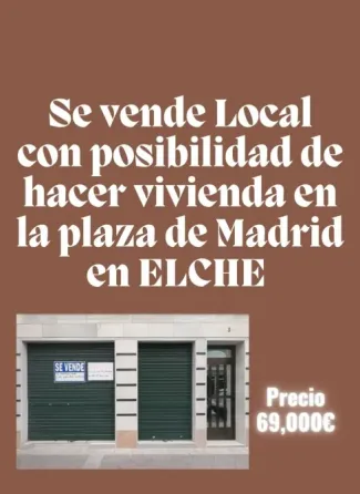 Vendo Local en Elche Con Opción de Hacer Vivienda Elche