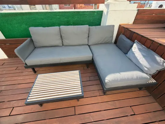 Conjunto de Sofas 3 Plazas Exterior Antracita/Frösön/Duvholmen Gris Claro Valencia