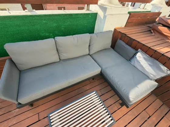Conjunto de Sofas 3 Plazas Exterior Antracita/Frösön/Duvholmen Gris Claro Valencia