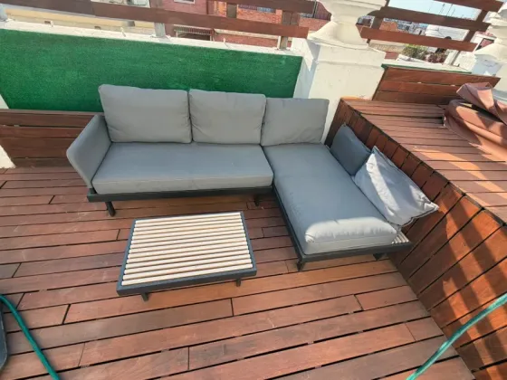 Conjunto de Sofas 3 Plazas Exterior Antracita/Frösön/Duvholmen Gris Claro Valencia