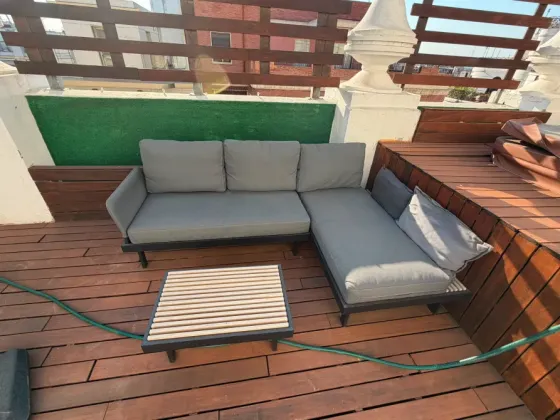 Conjunto de Sofas 3 Plazas Exterior Antracita/Frösön/Duvholmen Gris Claro Valencia