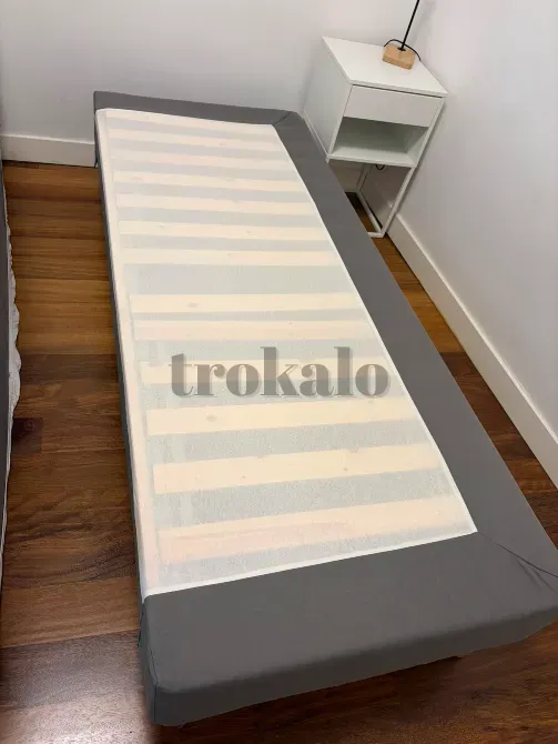 Somier Tapizado 140X200 Patas Madera +Colchon Valencia - foto 1