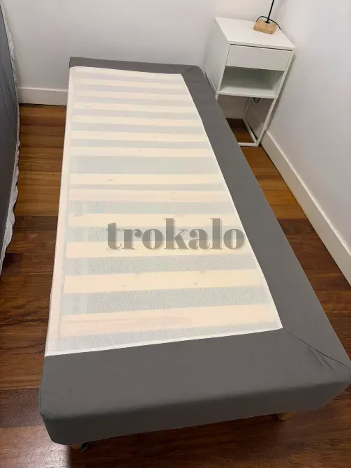Somier Tapizado 140X200 Patas Madera +Colchon Valencia - foto 3