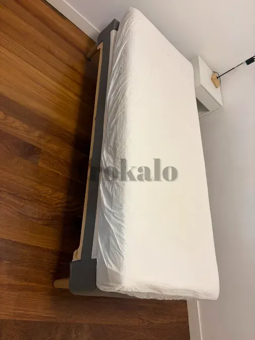 Somier Tapizado 140X200 Patas Madera +Colchon Valencia - foto 4