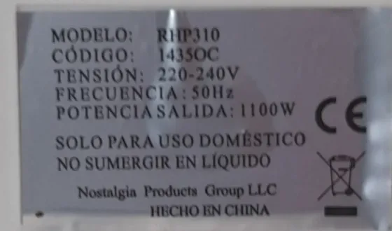 Máquina de Palomitas Roja Estilo Retro Elche