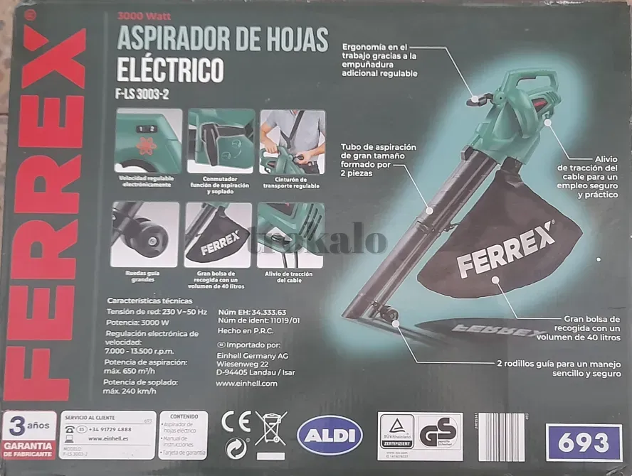 Aspirador/Soplador de Hojas Ferrex Elche - foto 5