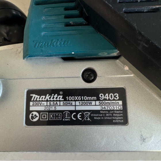 Makita 9403 Lijadora de Banda 1200W 100X610Mm 500M/Min Sagunto