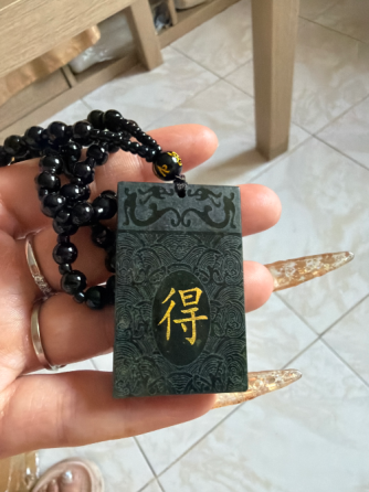 Colgante de Jade Natural Puro Palma