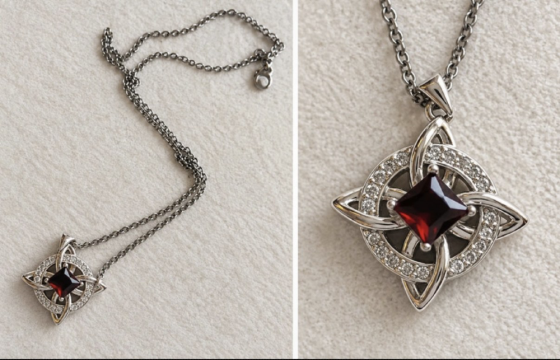 Collar Nudo de Bruja Con Piedra Rubí – Collar Místico y Original Ciudad Real