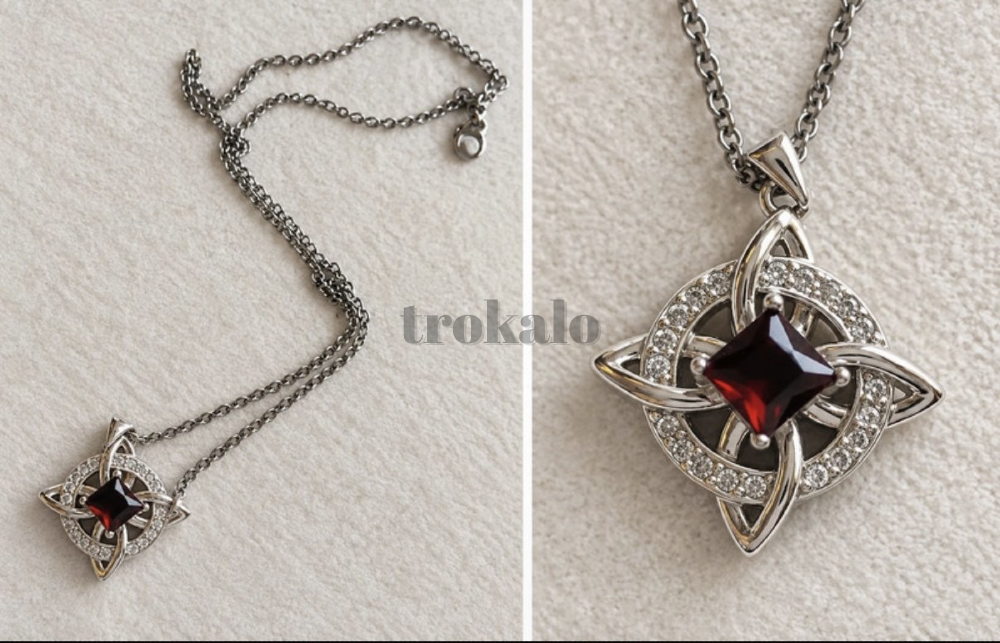 Collar Nudo de Bruja Con Piedra Rubí – Collar Místico y Original Ciudad Real - foto 1