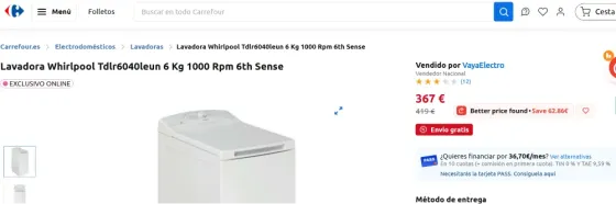 Lavadora Whirlpool Casi Nueva Carga Superior Madrid