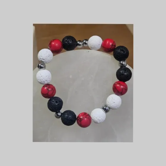 Equilibrio Energético - Pulsera de Lava Dual y Turquesa Sagrada Barcelona