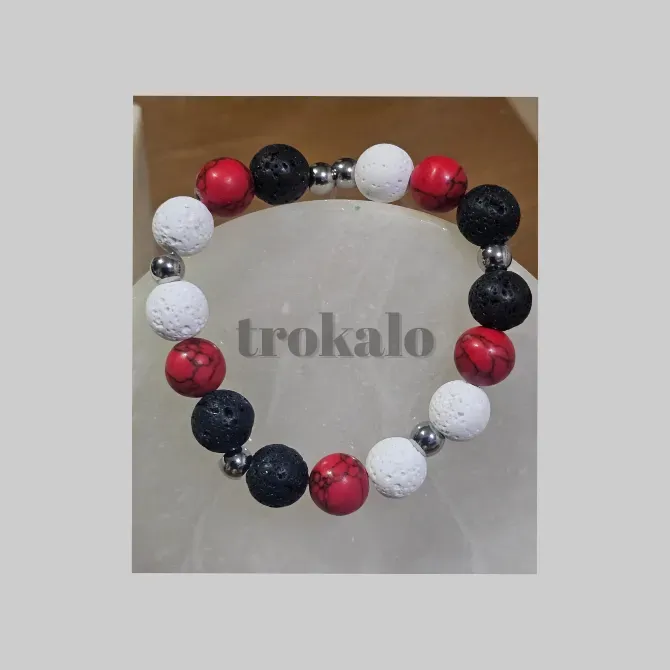 Equilibrio Energético - Pulsera de Lava Dual y Turquesa Sagrada Barcelona - foto 1